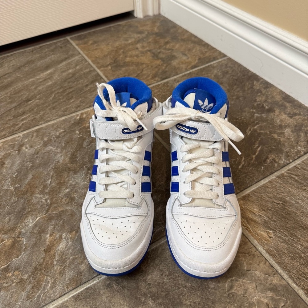 Adidas Forum Mid Originals Shoes White/ Royal Blue G579885 Size 6 No Box